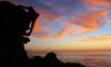 Sonoma Coast - A rock climber at Salt Point during a spectacular sunset.